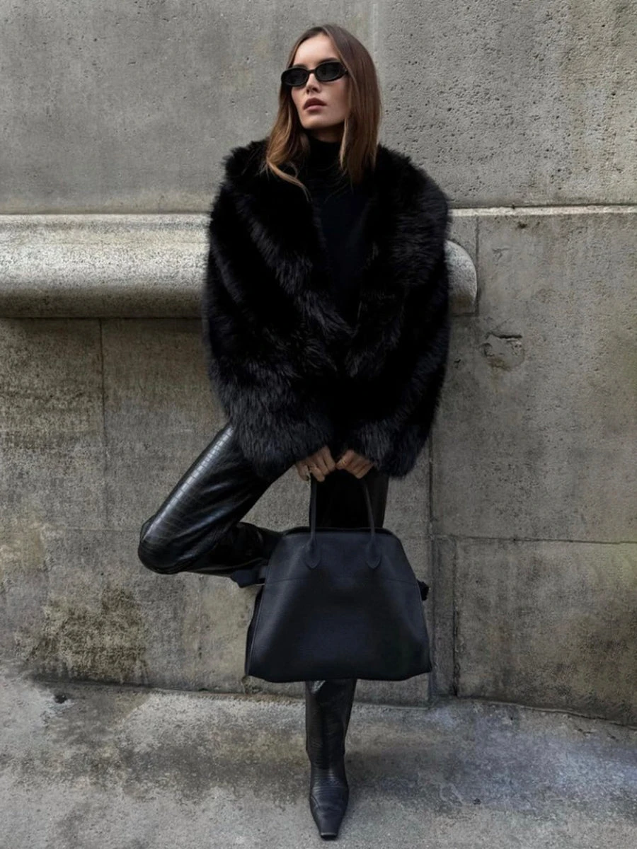 Brand New Black Faux Fur Jacket