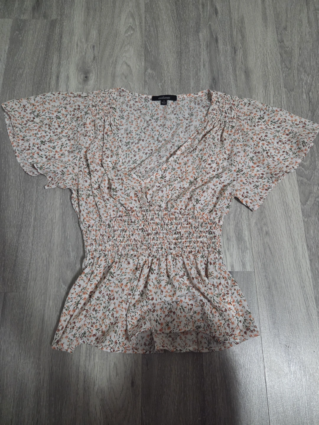 Women's Floral Print Smocked Blouse