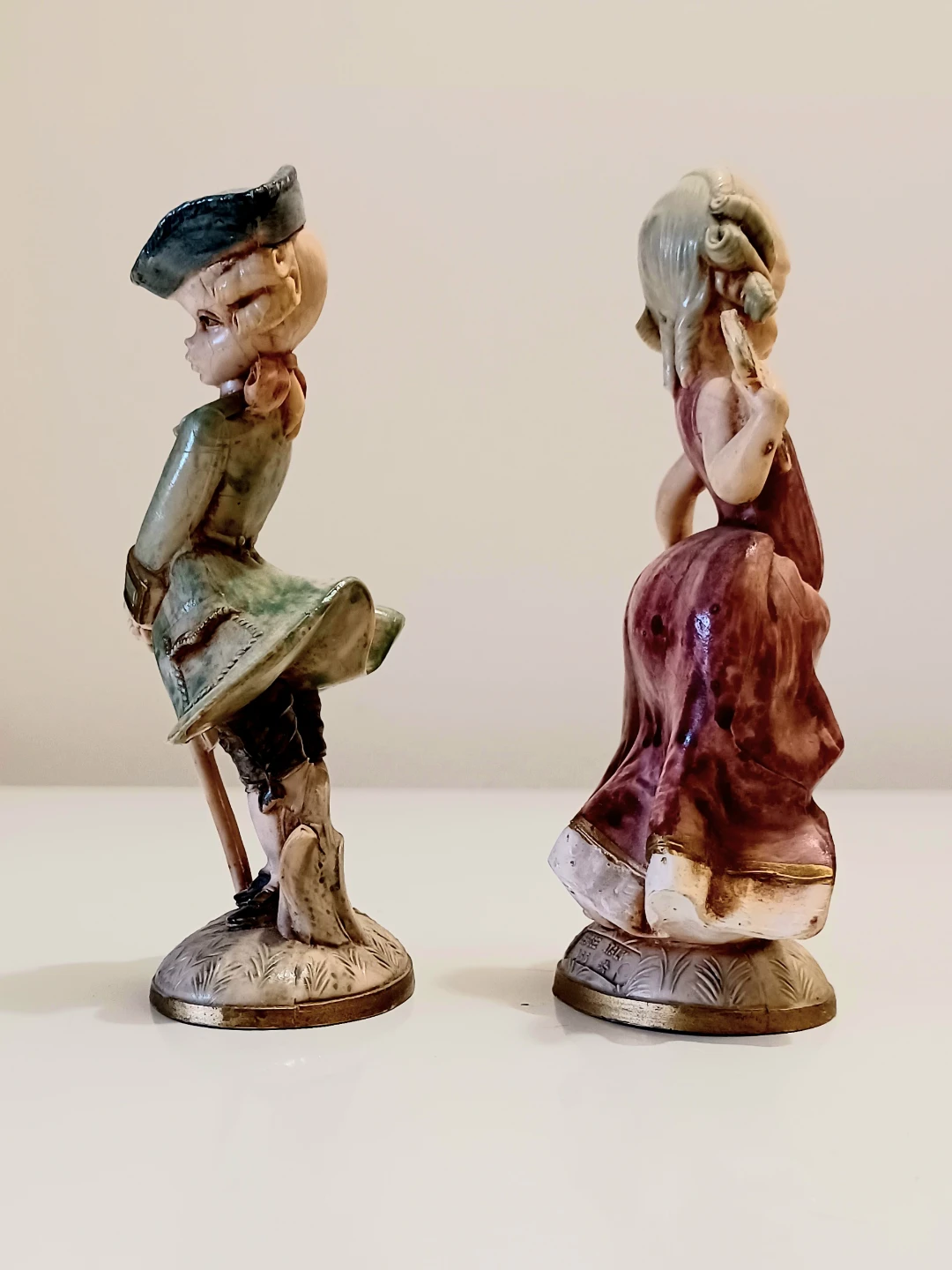 Vtg. Authentic Depose Italy Hand Carved Rococo Sculptures - photo 3