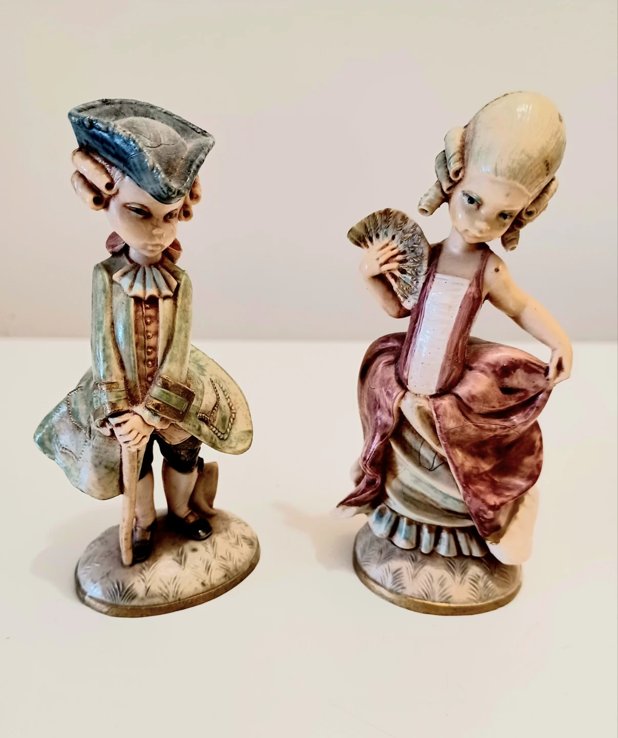 Vtg. Authentic Depose Italy Hand Carved Rococo Sculptures - photo 5