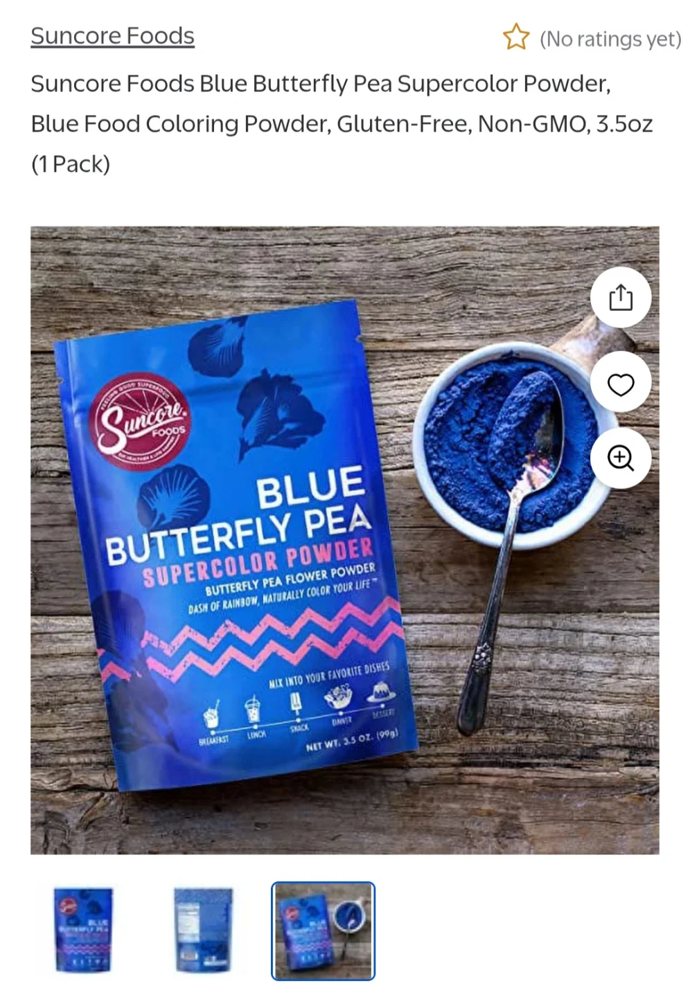 Suncore Foods Blue Butterfly Pea Supercolor Powder (3.5 oz) - photo 3