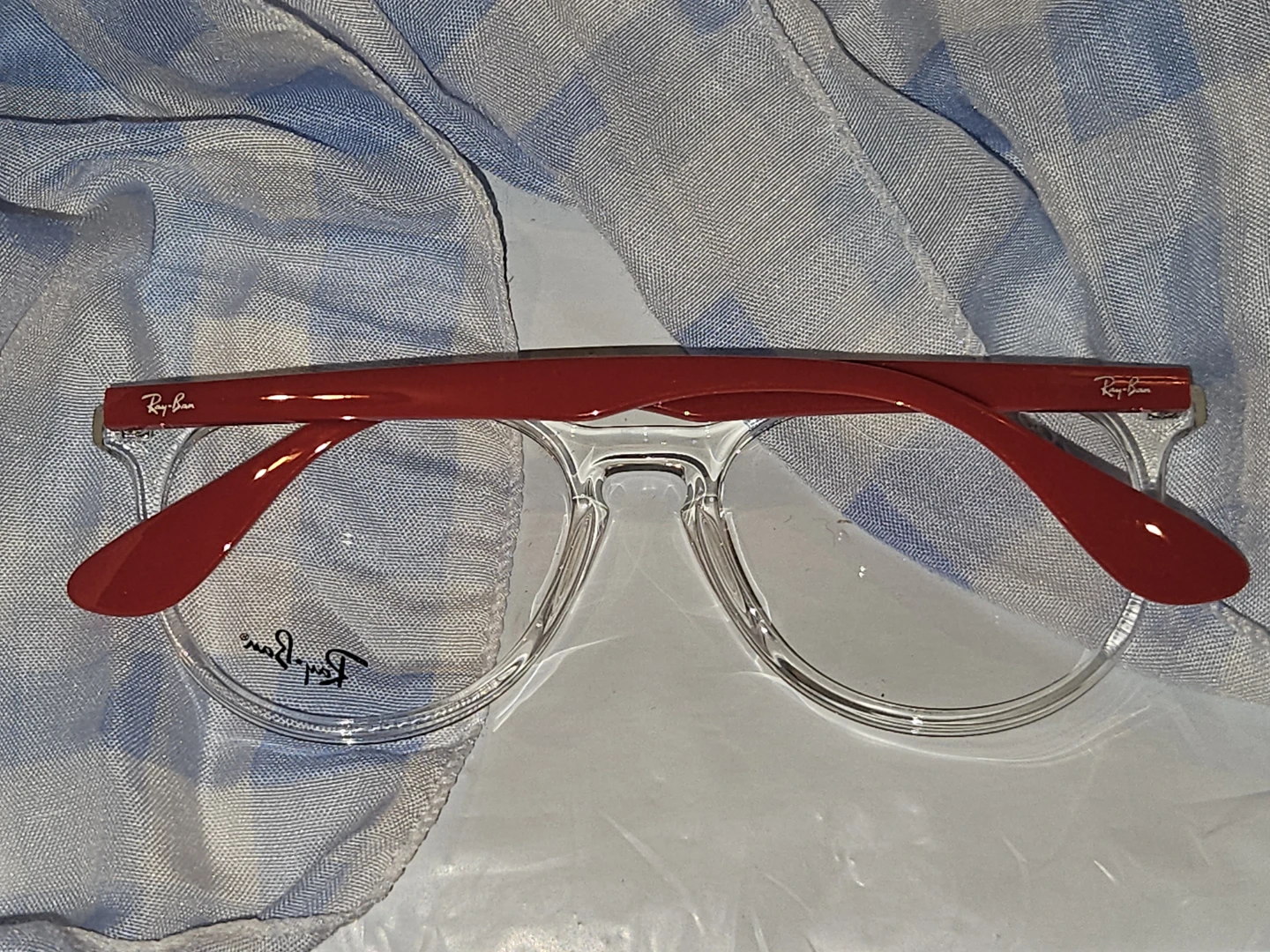 Ray-Ban Eyeglasses Clear Frame Red Temples RB7049F - photo 3