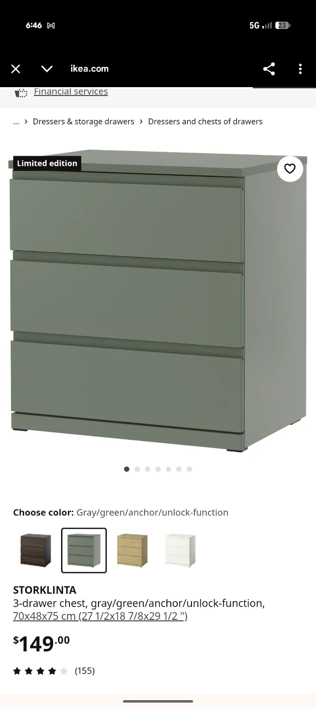 IKEA STORKLINTA 3-drawer chest - photo 5