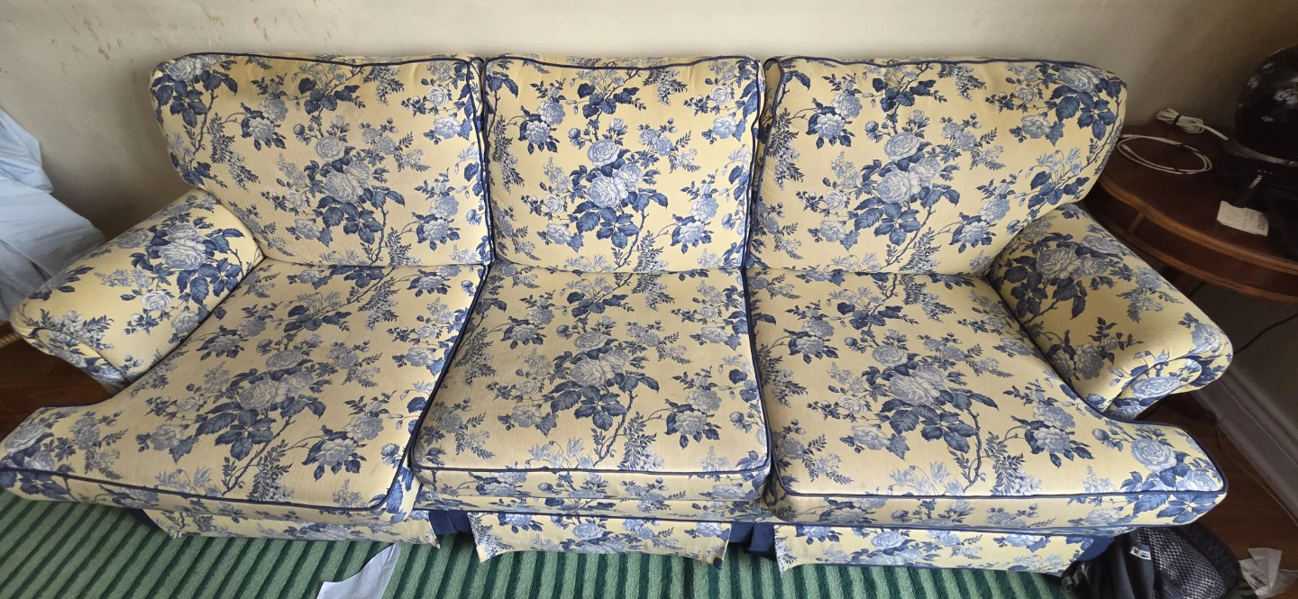 Floral Sofa - Blue & Yellow
