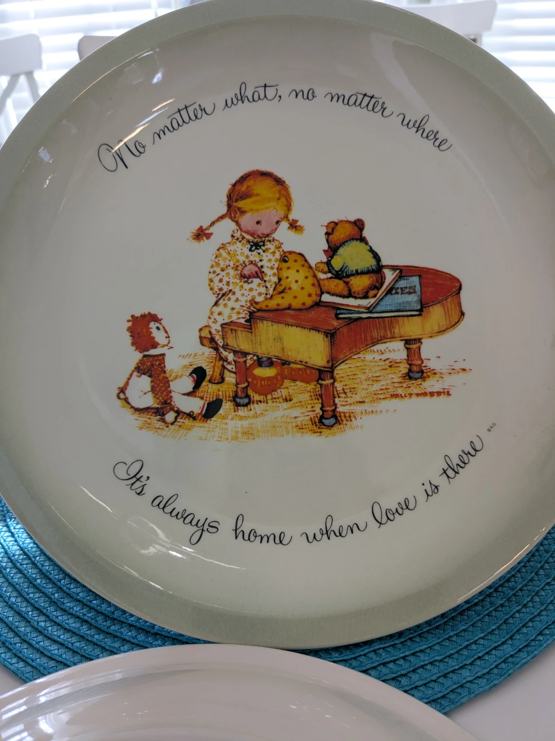 Holly Hobbie Collection Edition Plate Children and Teddy Bear