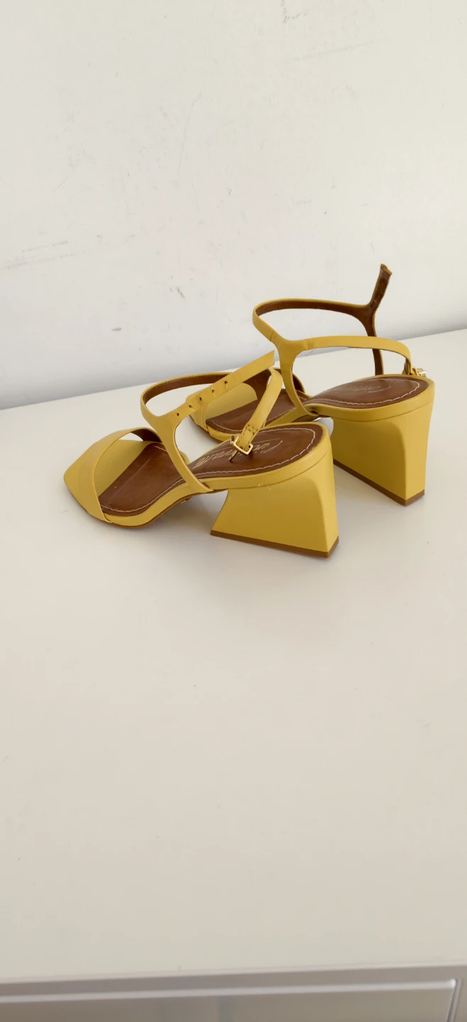 I'intervalle Yellow Linterville Square Toe Block Heel Sandals - photo 3