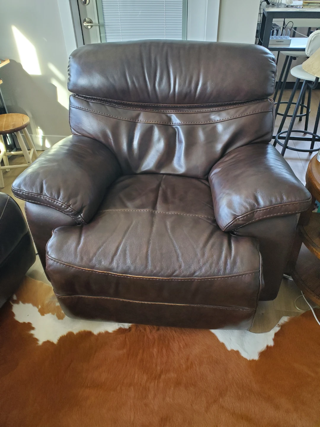 Brown Leather Electric  Recliner Chair
