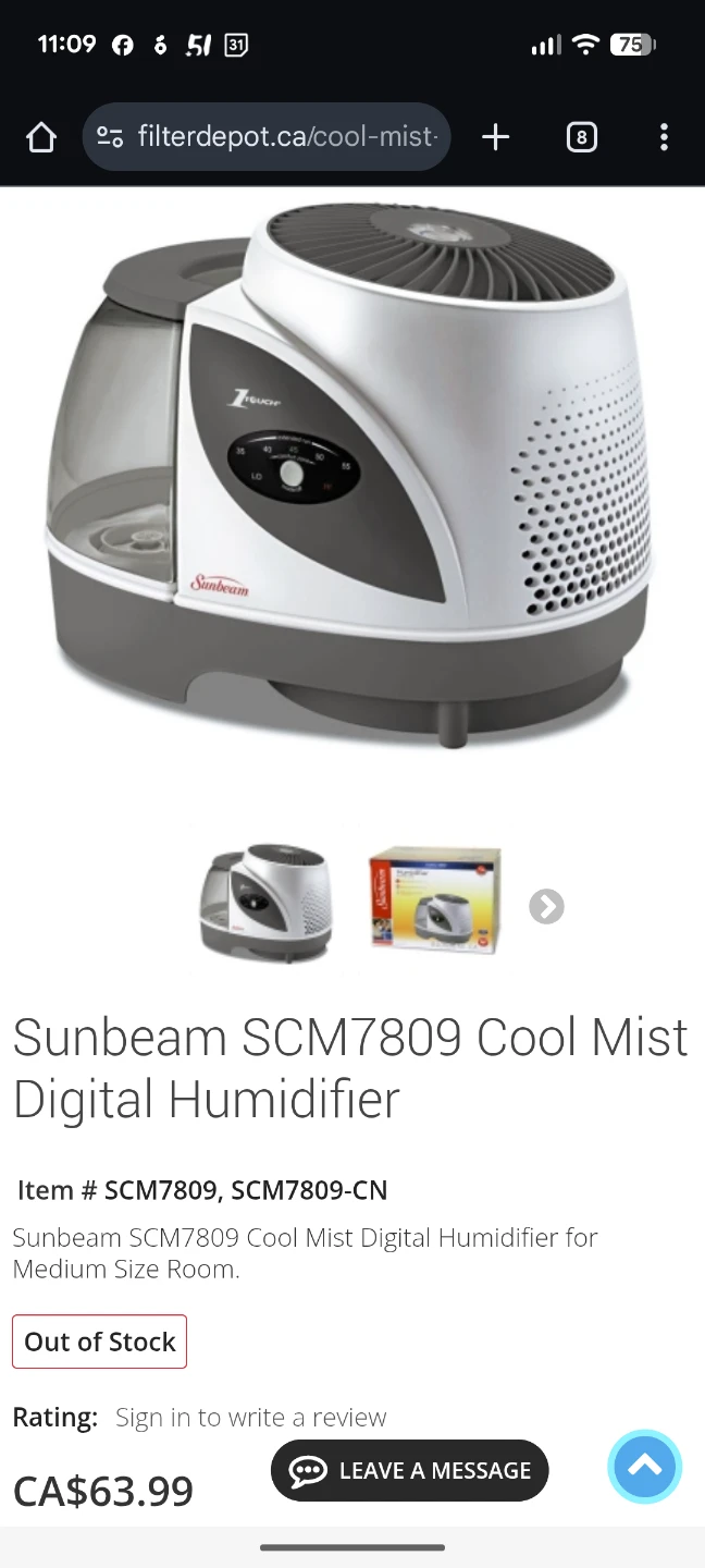 Sunbeam Humidifier + 4 Filters - photo 2
