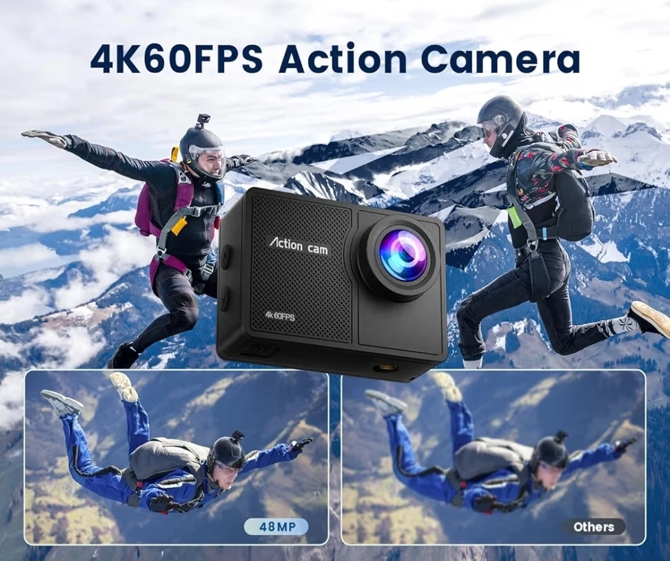 Camlance Action Camera 4K 60FPS, 48MP, 170 Wide Angle - photo 2