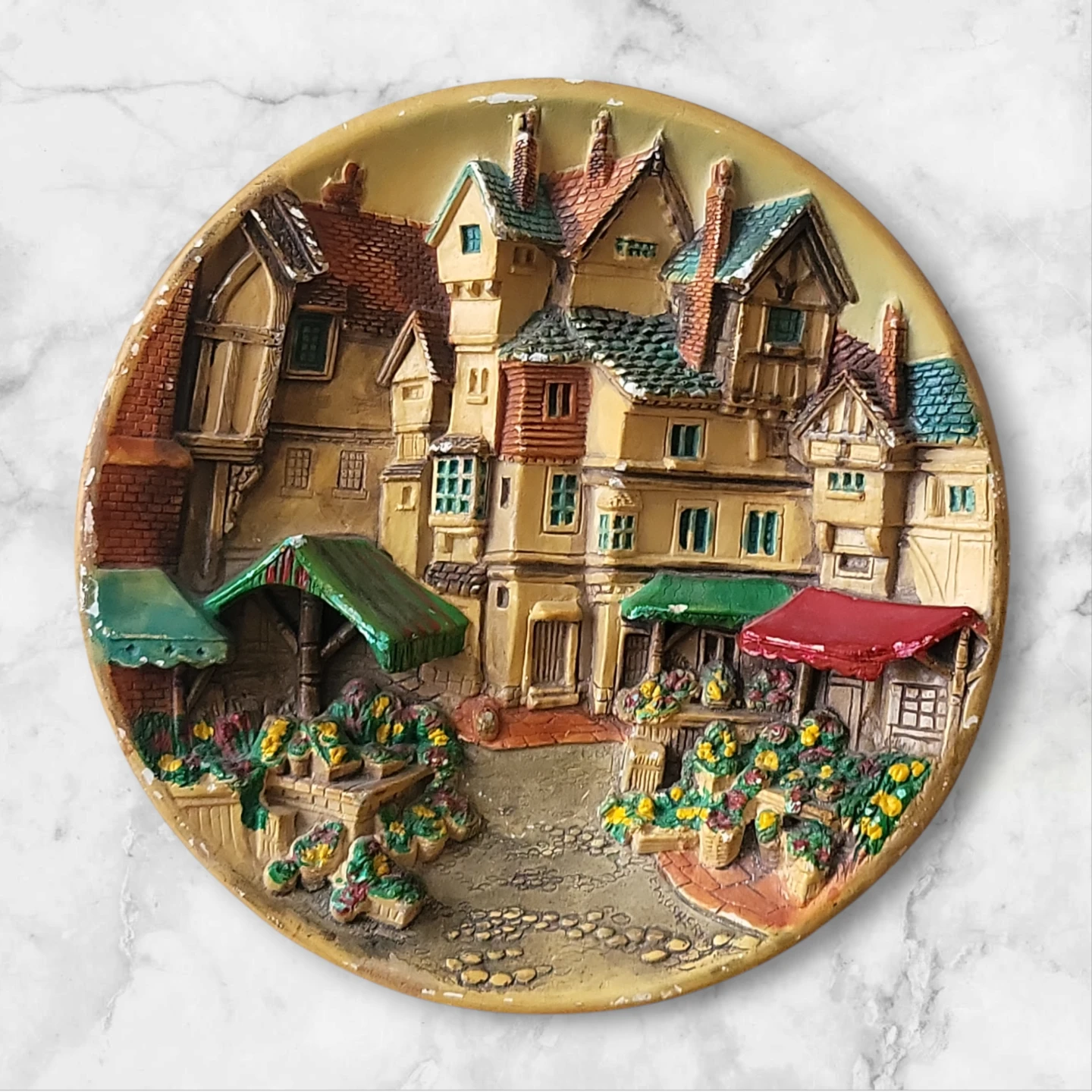 Vintage Decorative Wall Plate - European Town Scene - photo 2