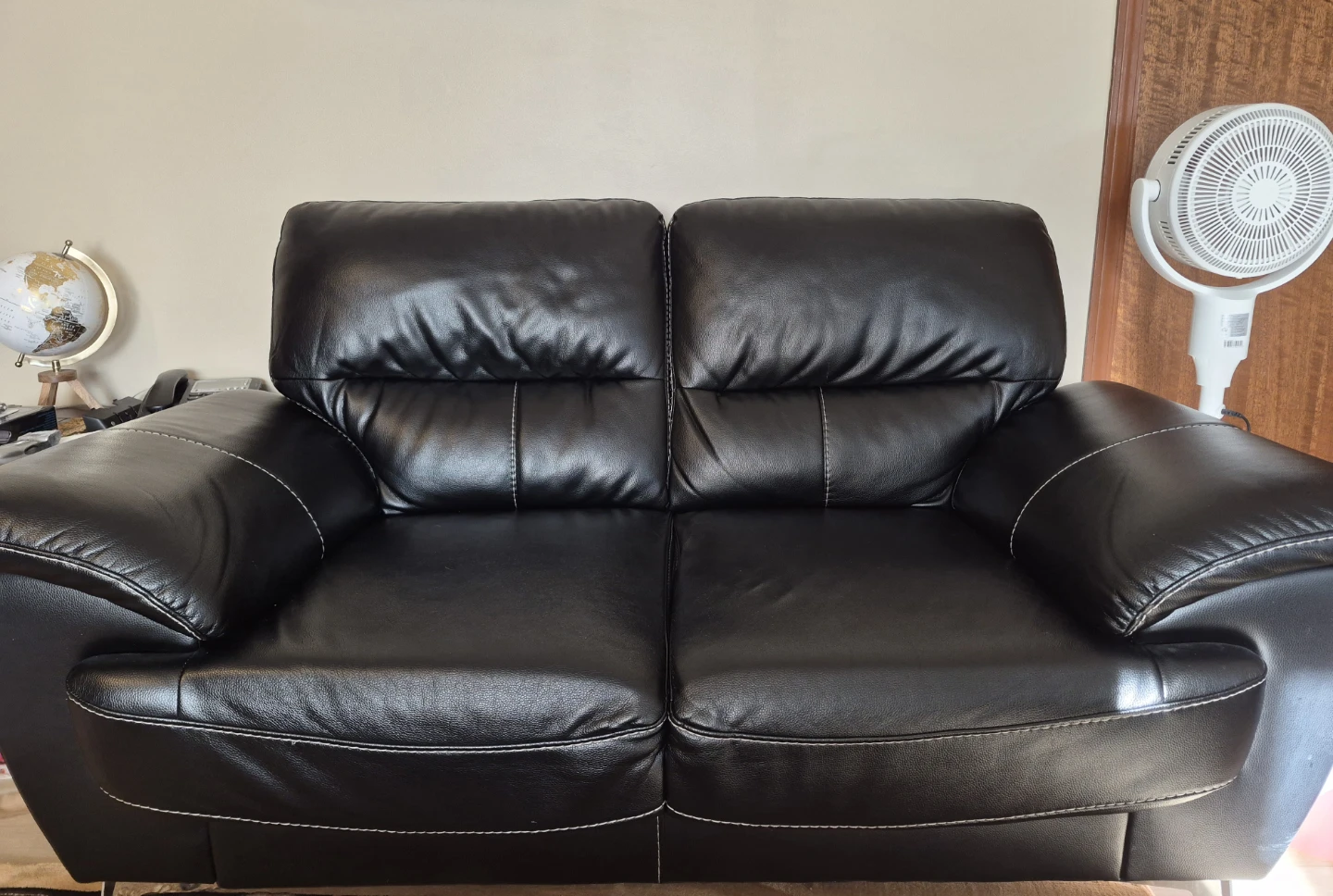 Modern Black Faux Leather Sofa Set – 2 Loveseats + Armchair 🧡 - photo 3
