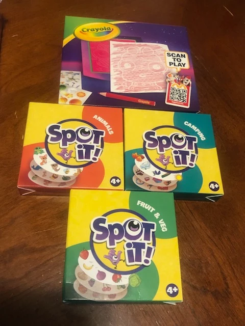 New Spot It! Card Game Bundle - Animals, Camping, Fruit & Veg