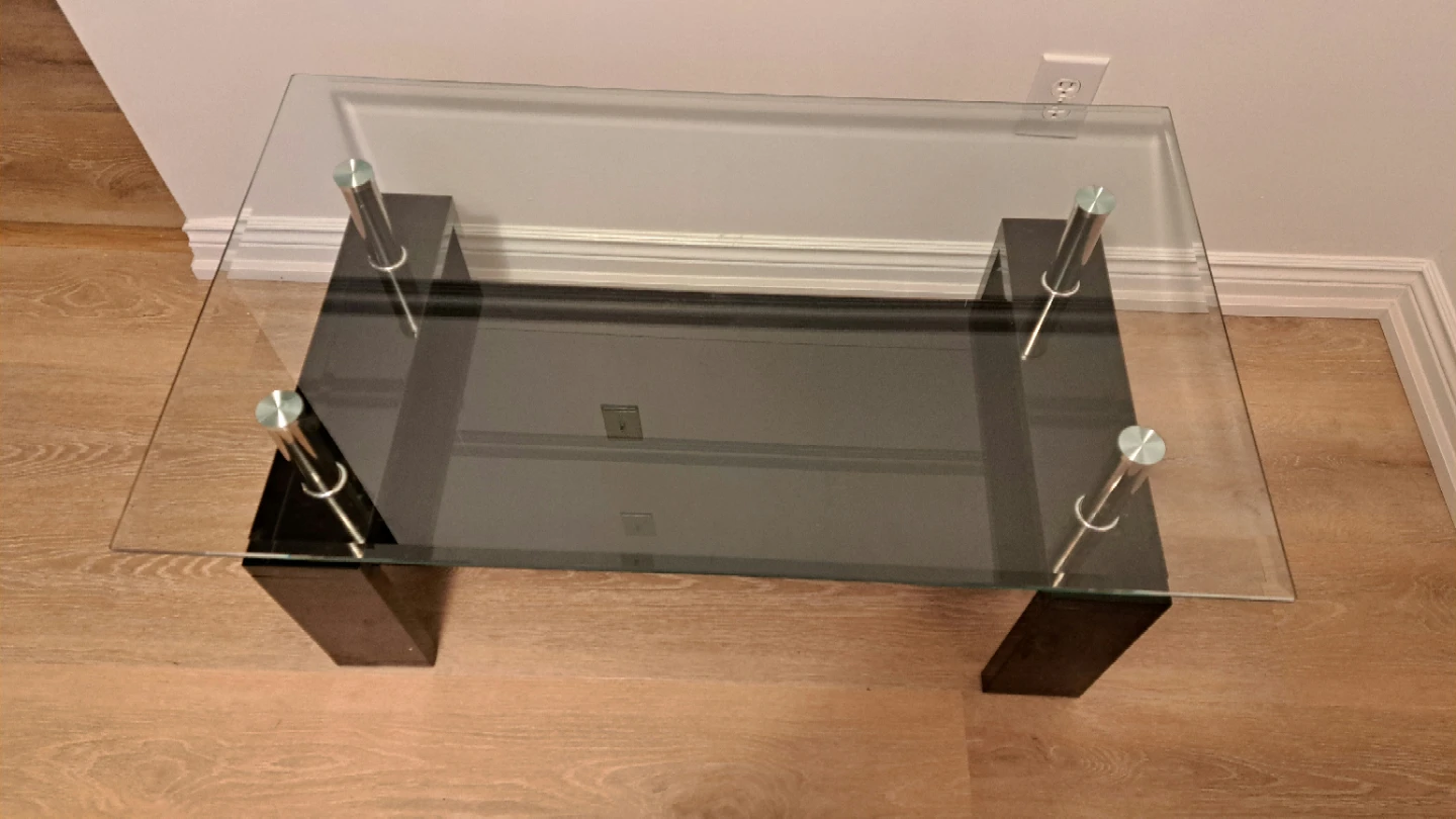 Glass Coffee Table - Black Frame, Modern Style - photo 2