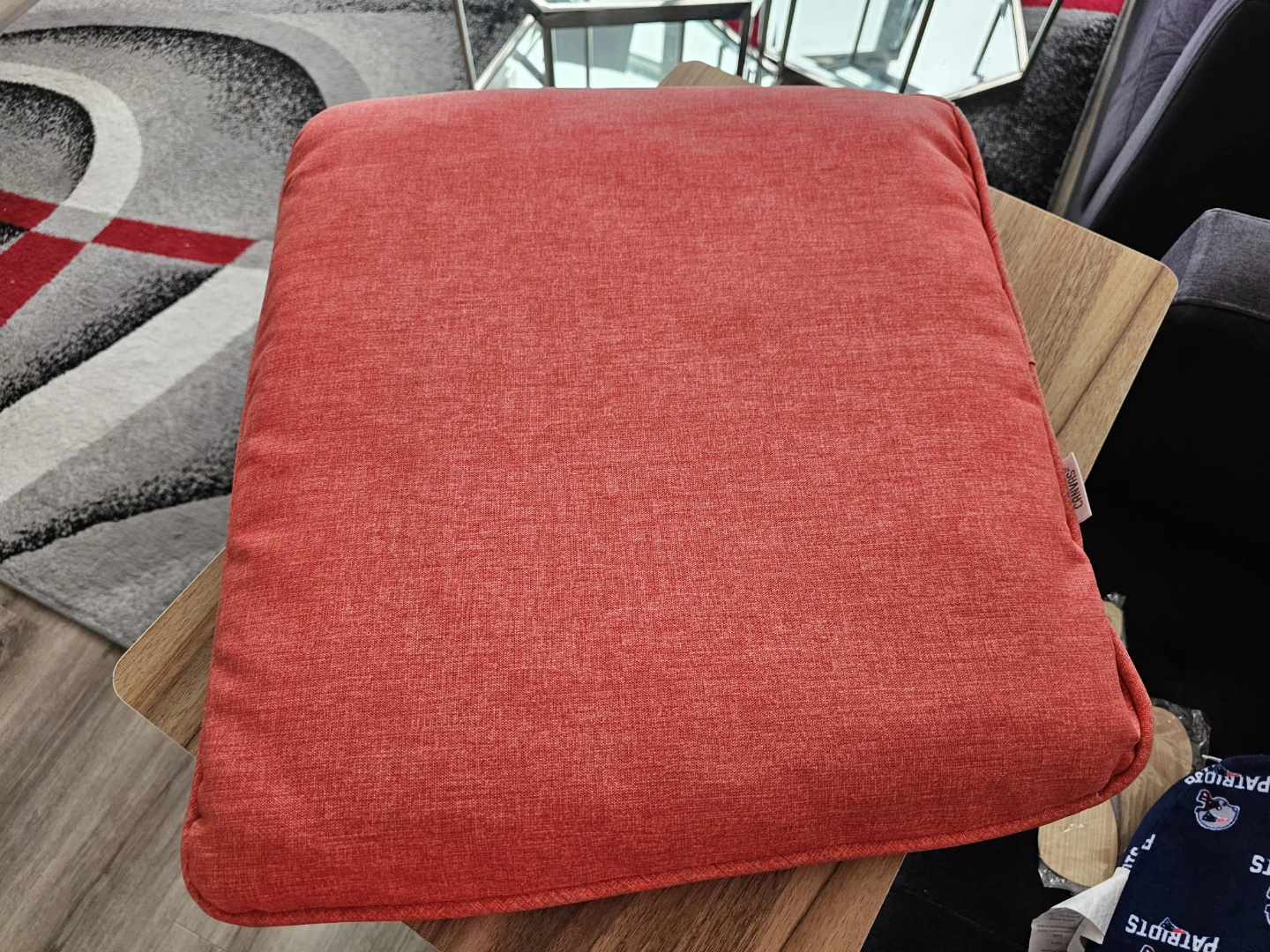 Canvas seat Cushion - carrot red color - photo 2