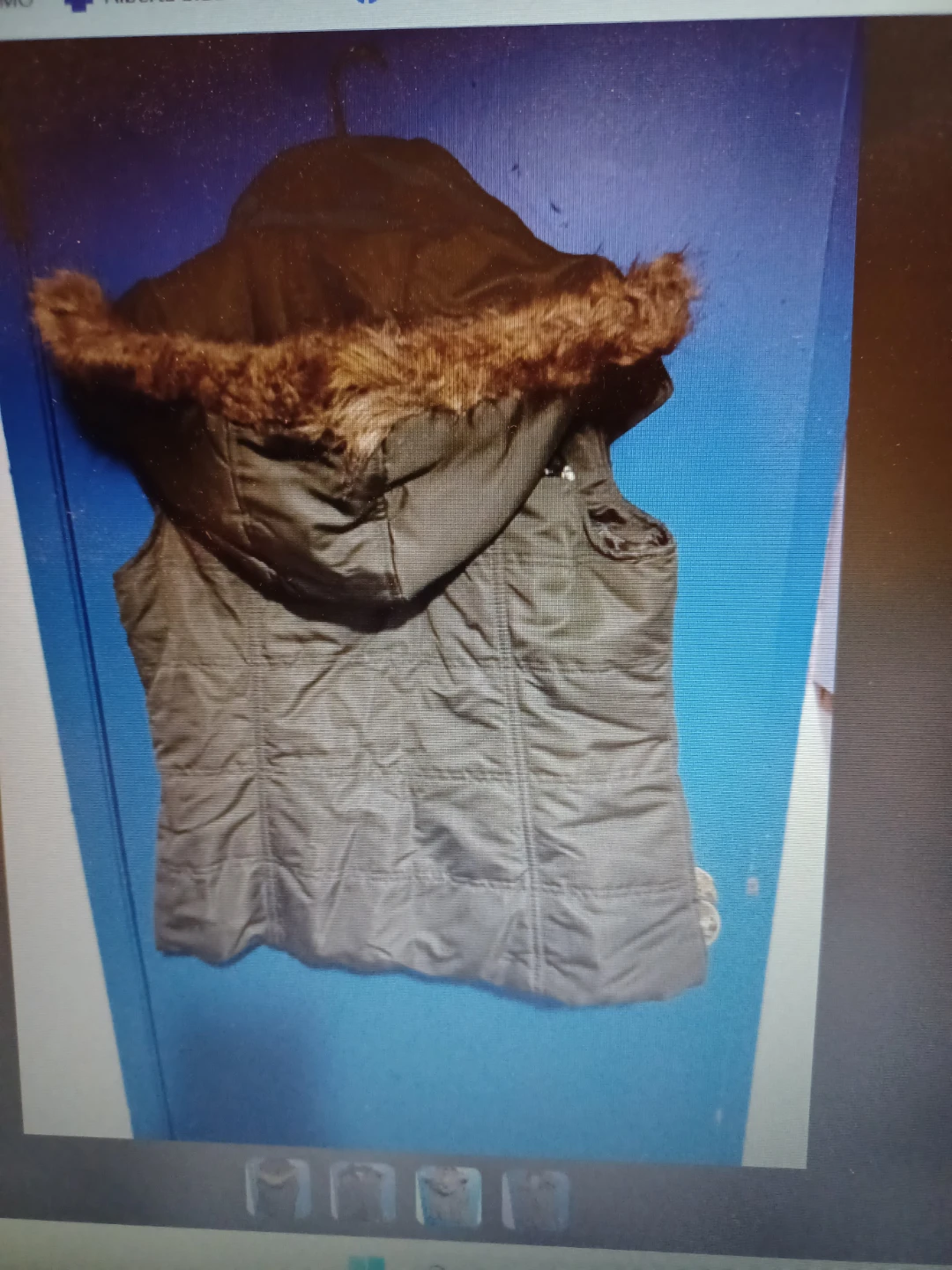 Women's Puffer Vest with Faux Fur Hood - photo 2