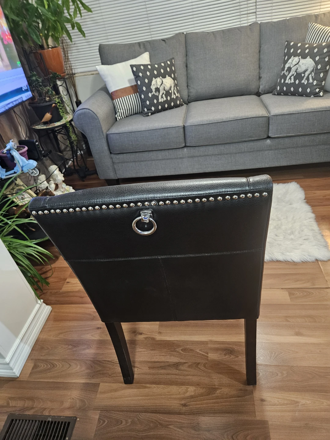 Black Dining Chair with Silver Studs - photo 2