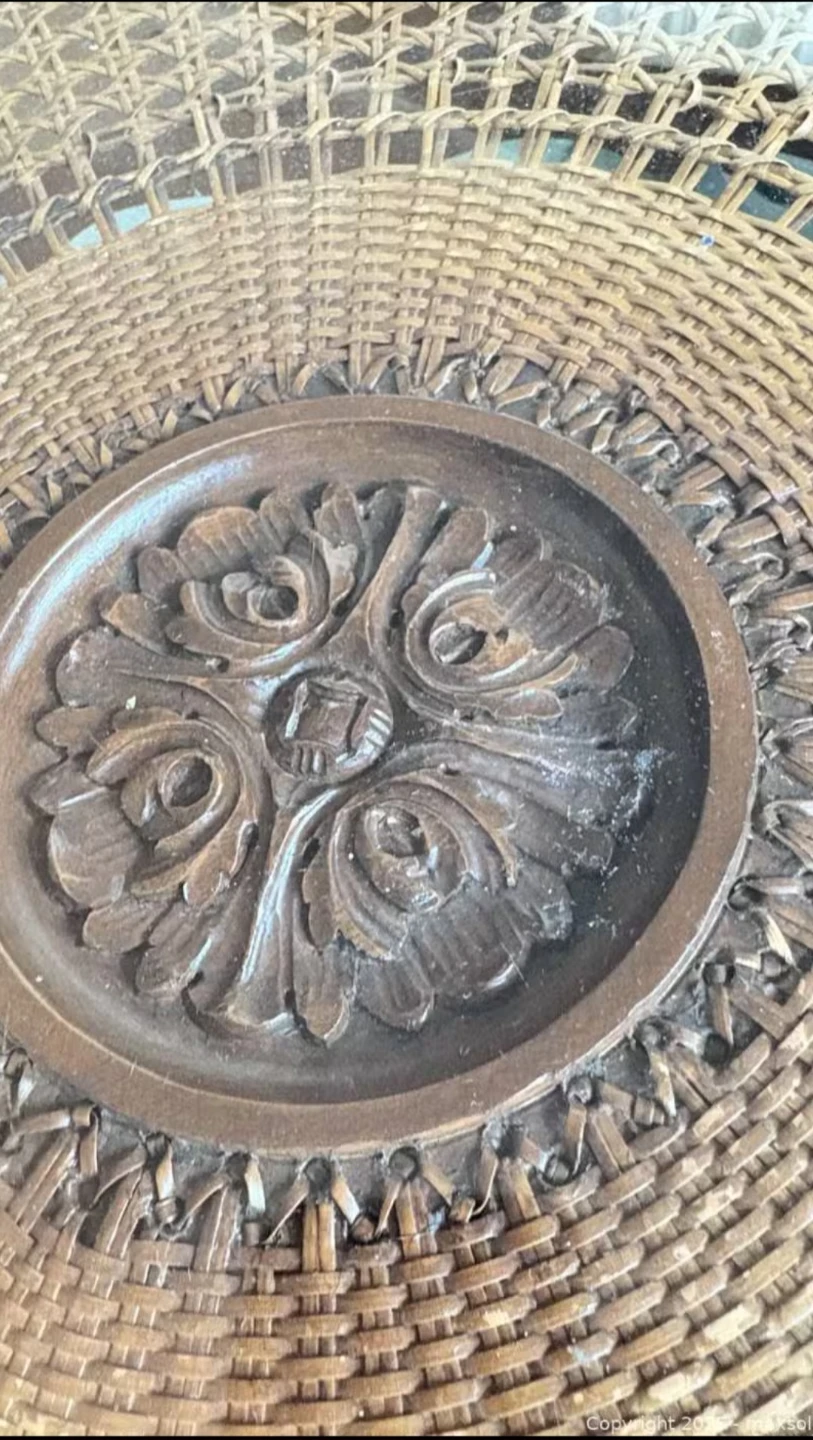 Vintage Round Coffee Table with Glass Top - photo 4
