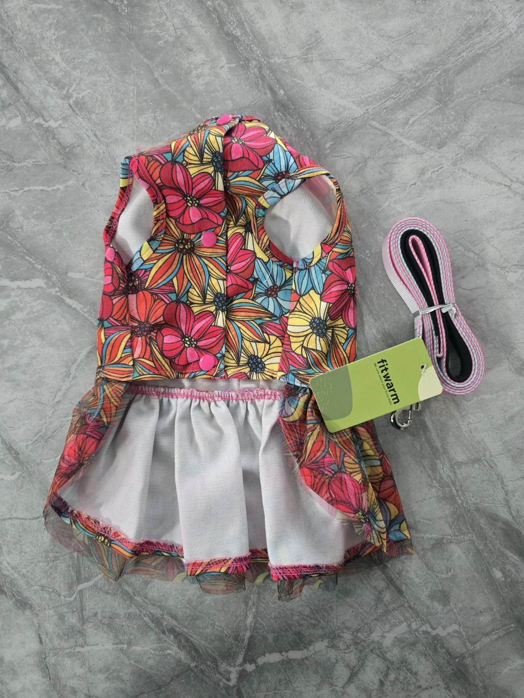 Fitwarm Floral Dog Dress with Leash - Medium - photo 5