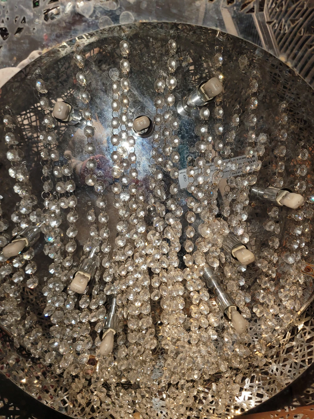 Metal & Crystal Chandelier