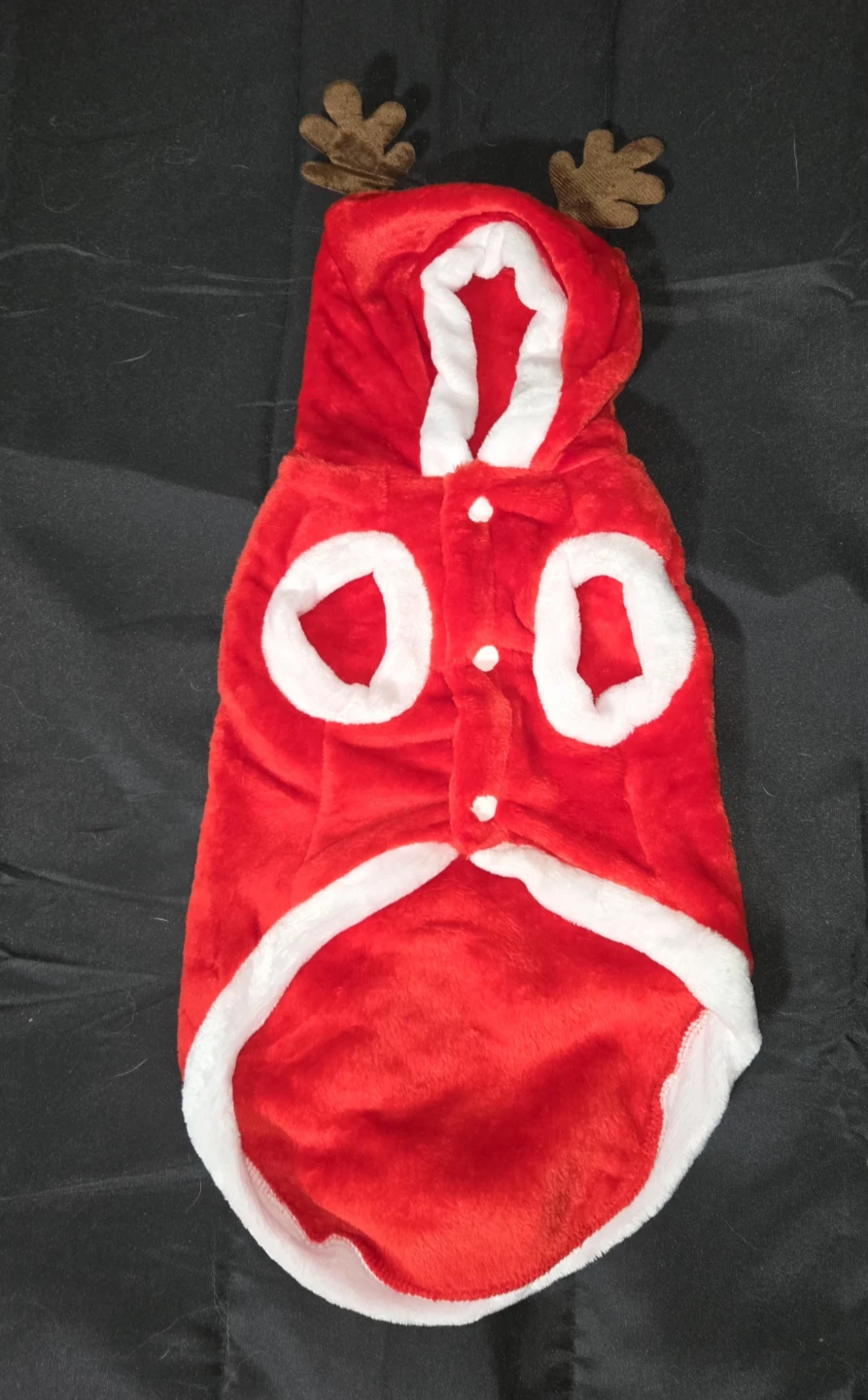 Red Christmas Dog Hoodie with Tree & Antlers - Size XL - photo 5