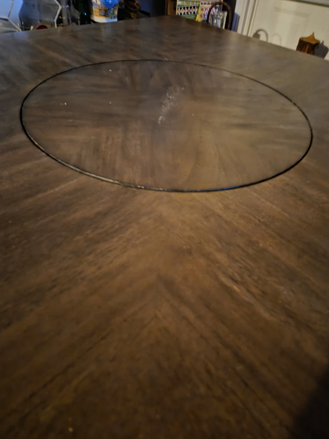 Wooden Dining Table with Lazy Susan