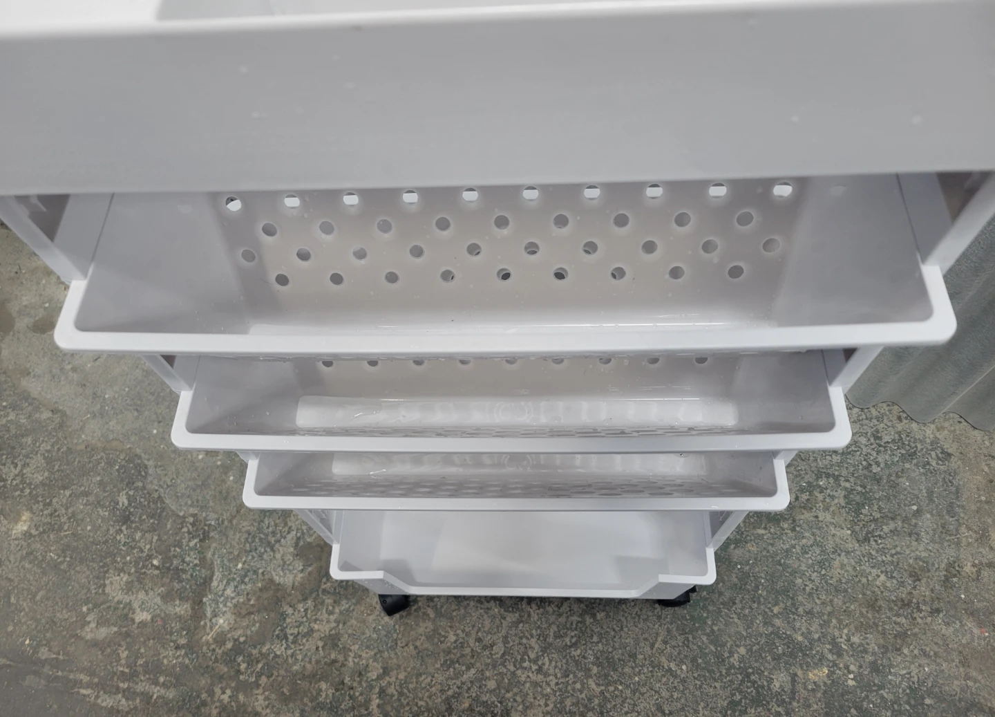 White Plastic Rolling Storage Cart - photo 4