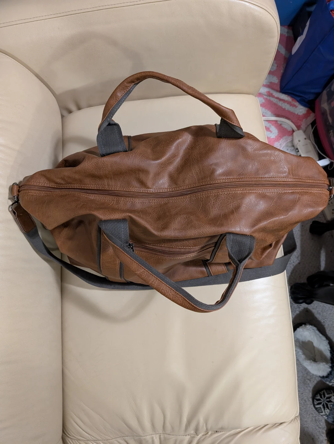 Bugatti Brown Cognac Vegan Leather Weekender Bag - photo 4