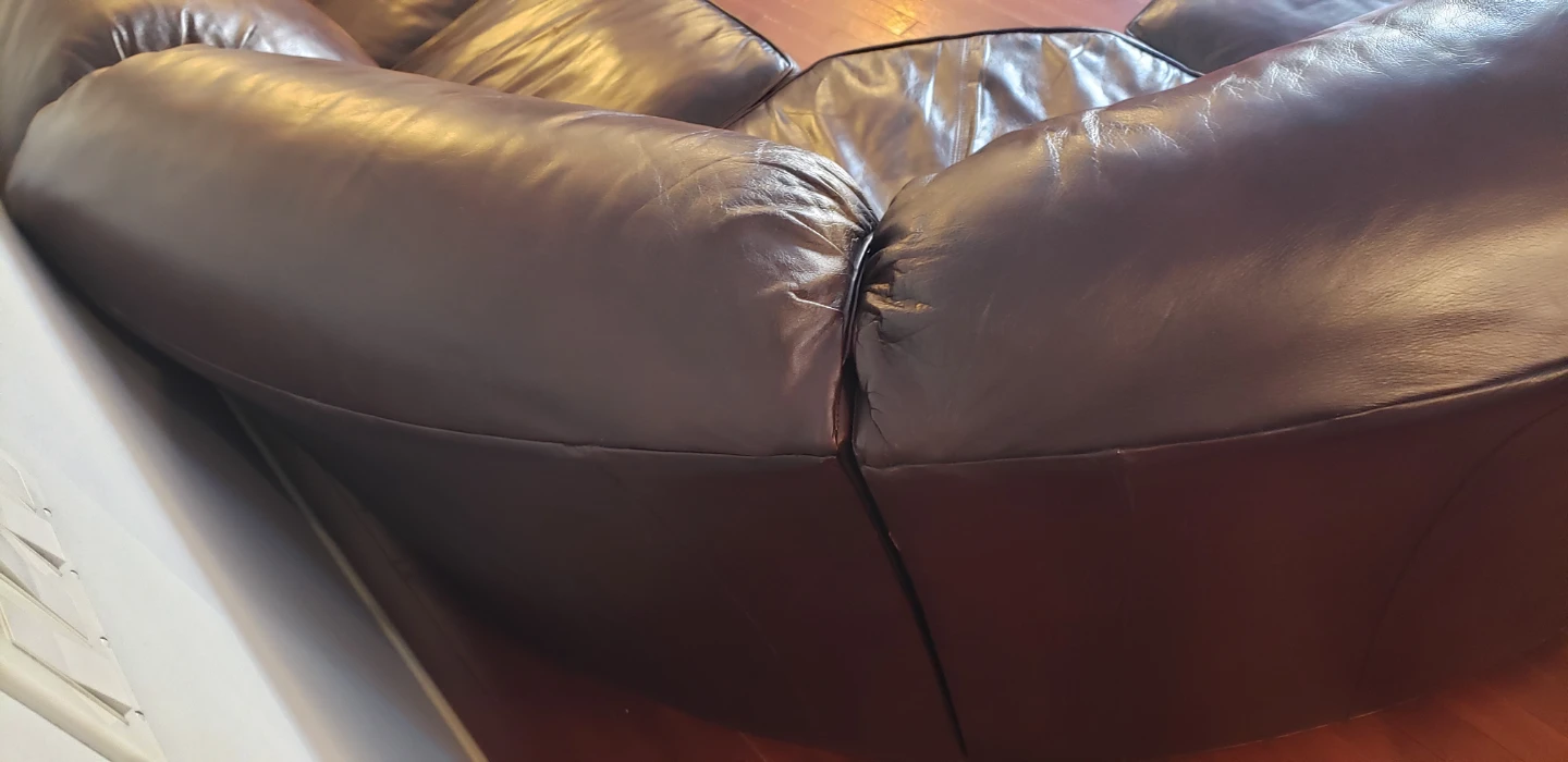 Genuine Brown Leather Sectional Sofa - photo 2