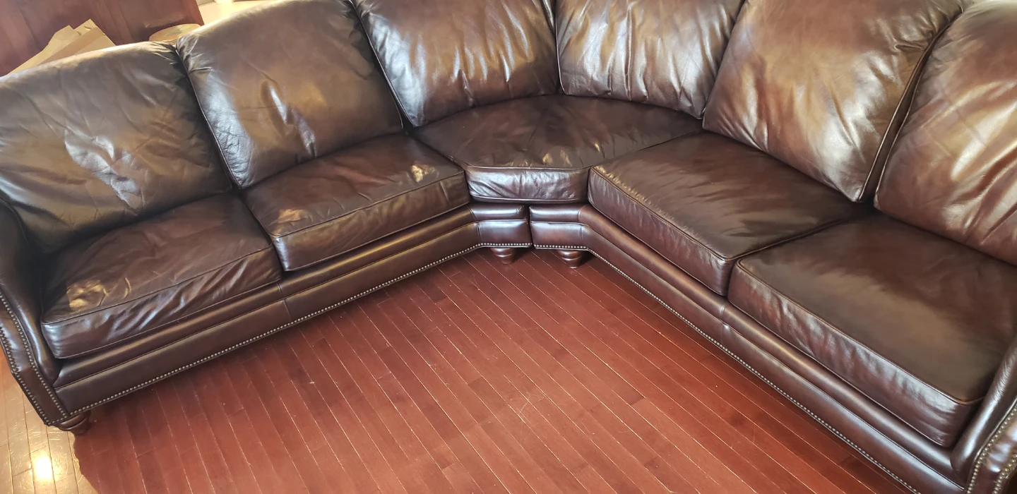 Genuine Brown Leather Sectional Sofa - photo 5