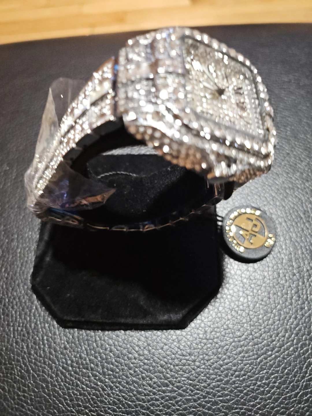 Rhinestone Encrusted Square Face Watch - photo 4