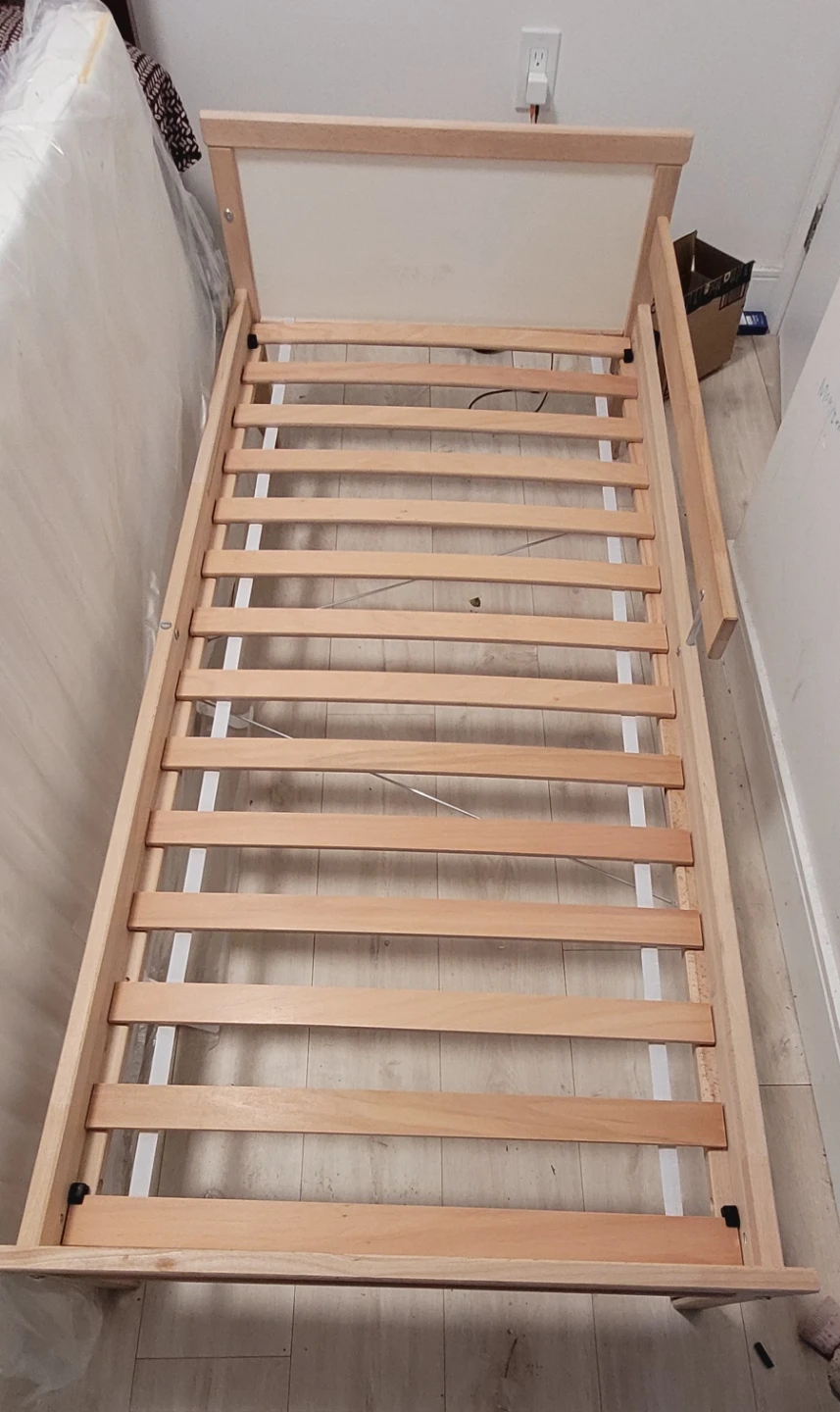 IKEA Wooden Toddler Bed Frame with Mattress - photo 2