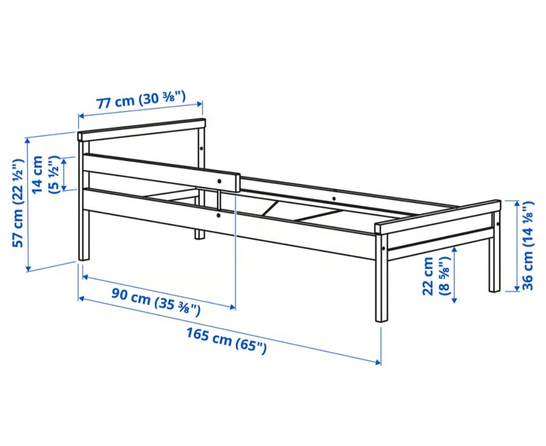 IKEA Wooden Toddler Bed Frame with Mattress - photo 5