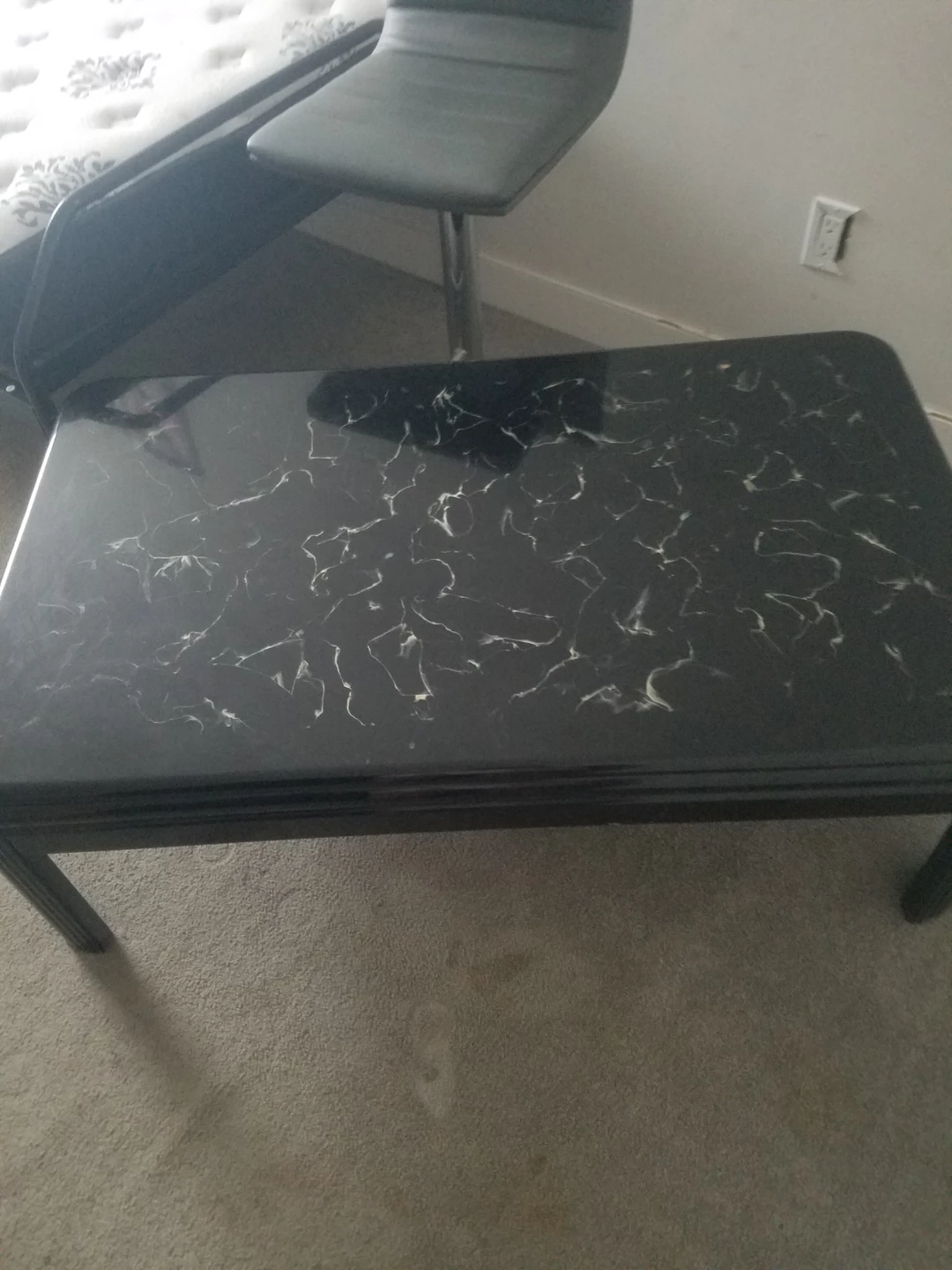 Black Marble Top Coffee Table