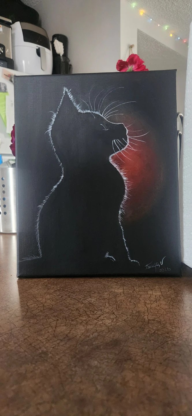 Shadow cat painting