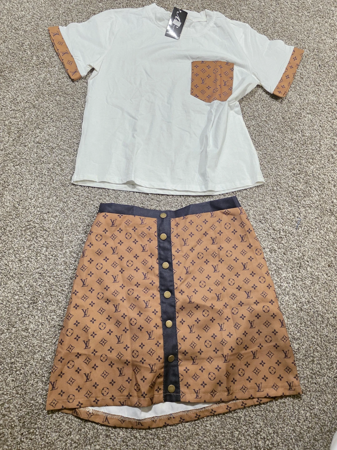Fashion LV Inspired Skirt and Top Set