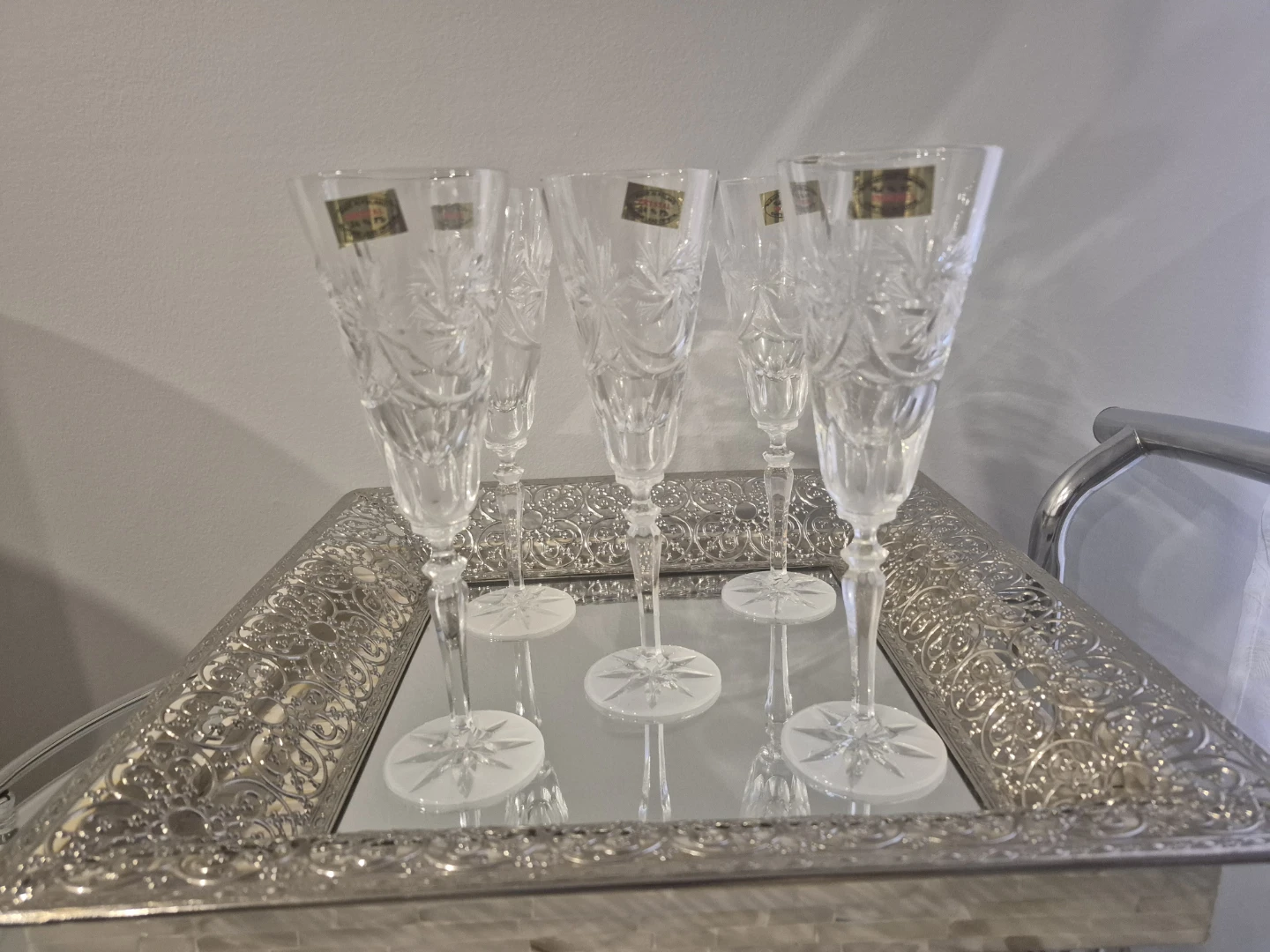 Crystal Champagne Flutes - Set of 5