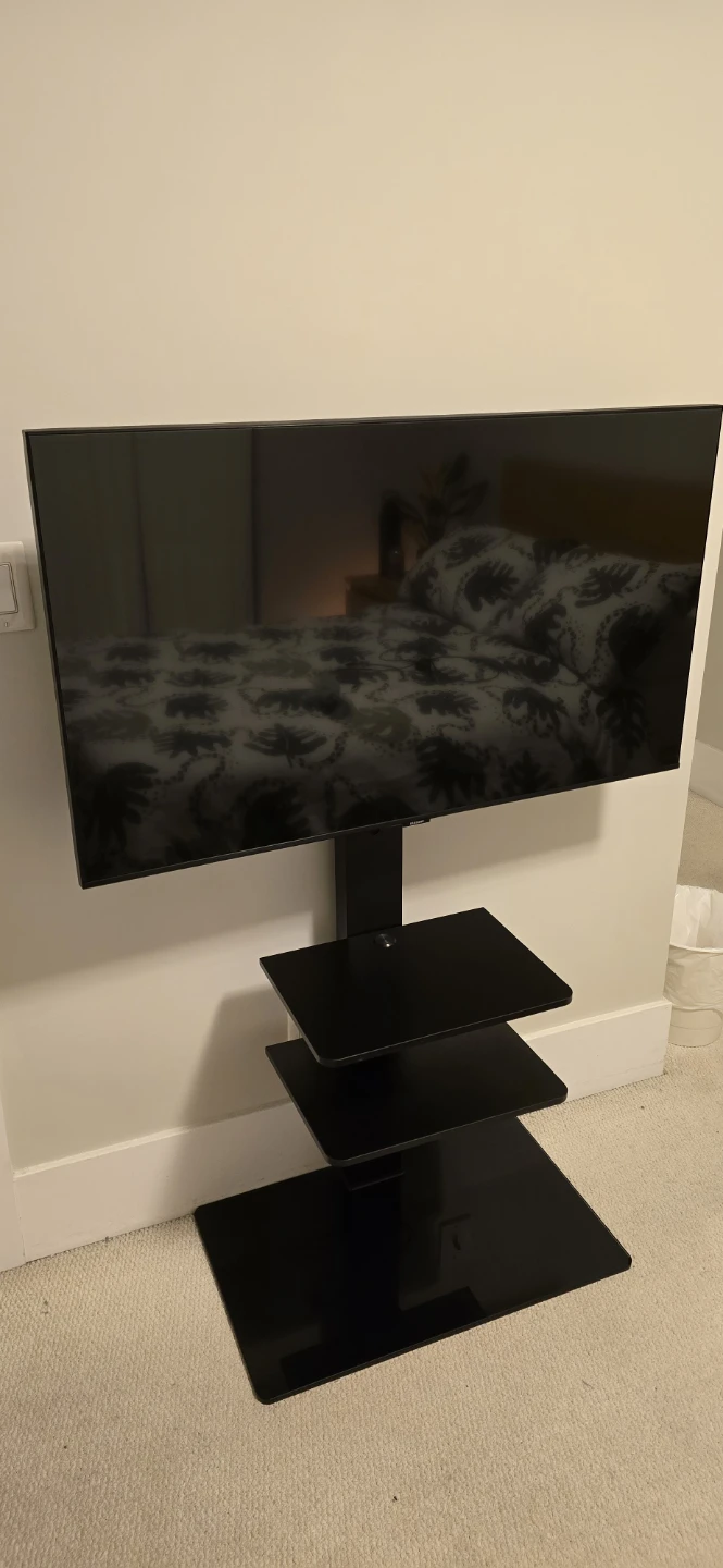 Samsung TV with Black 3-Shelf TV Stand with Mount - photo 3