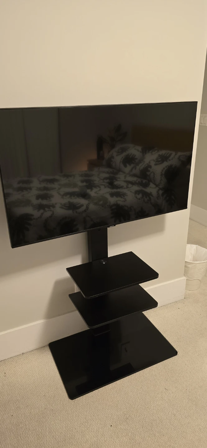 Samsung TV with Black 3-Shelf TV Stand with Mount - photo 4