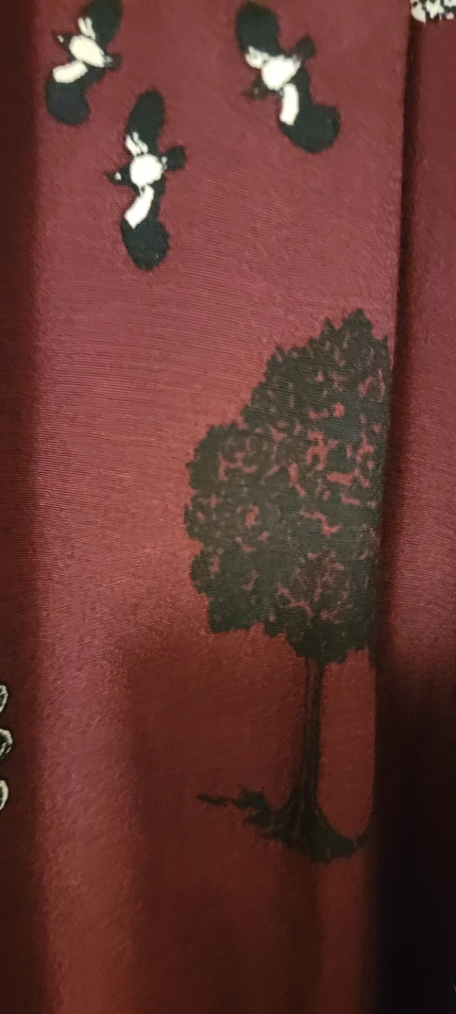 Maroon Skirt with Whimsical Tree and Critter Print - photo 5