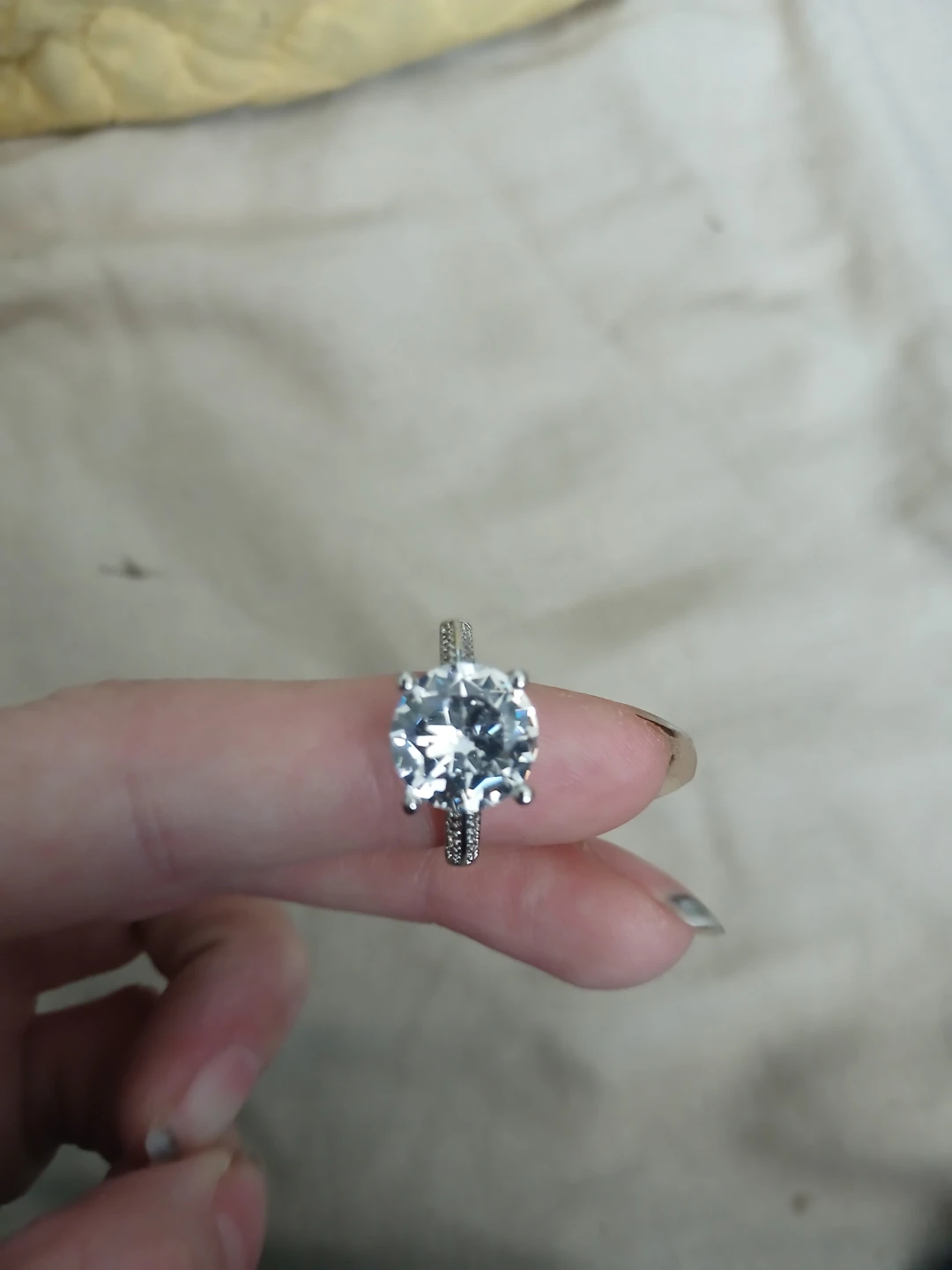 Adjustable 925 Silver And Moissanite 5 Carat Ring - photo 5