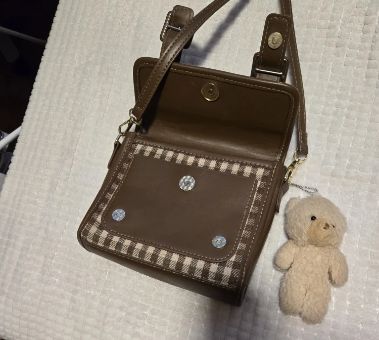 Brown Crossbody Bag with Teddy Bear Charm - photo 2