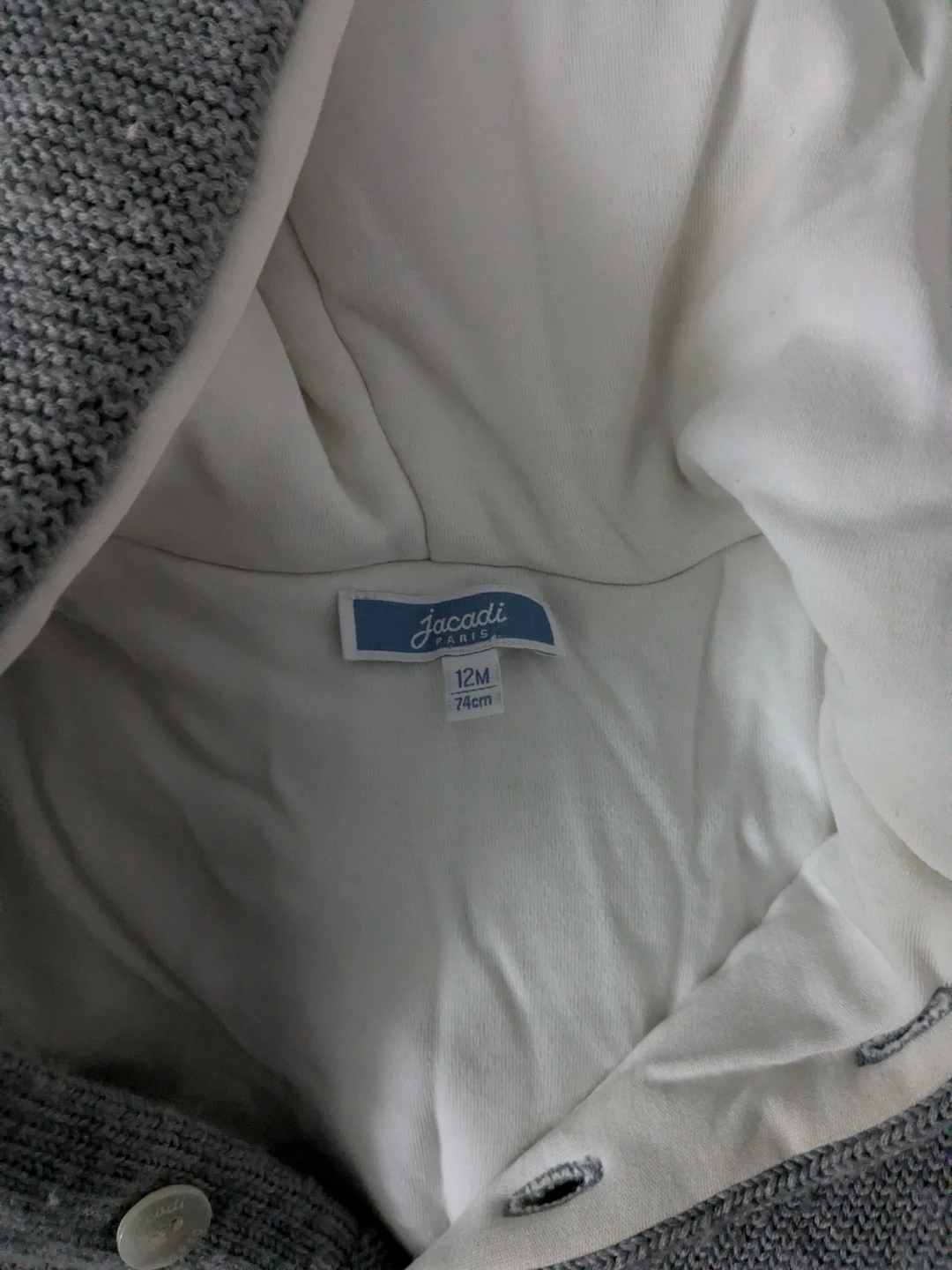 Jacadi Paris 12M Gray Cardigan - photo 3