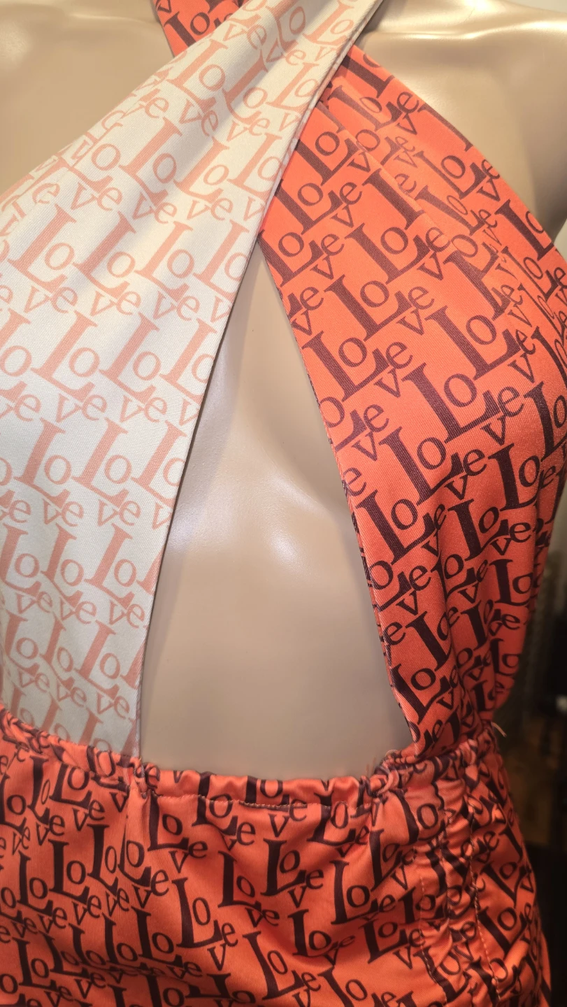 LOVE Print Halter Mini Dress - SMALL #valentines - photo 5
