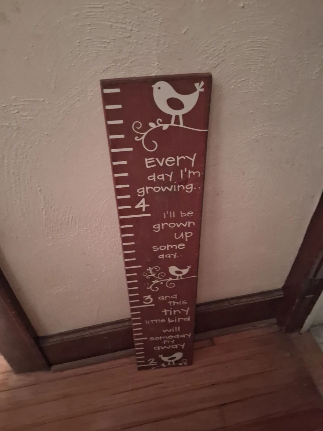 Wooden Growth Chart with Bird Design