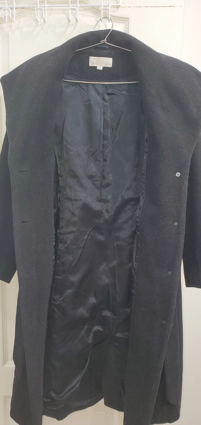 Cleo Petite Black Wool Blend Coat Size 10 - photo 3