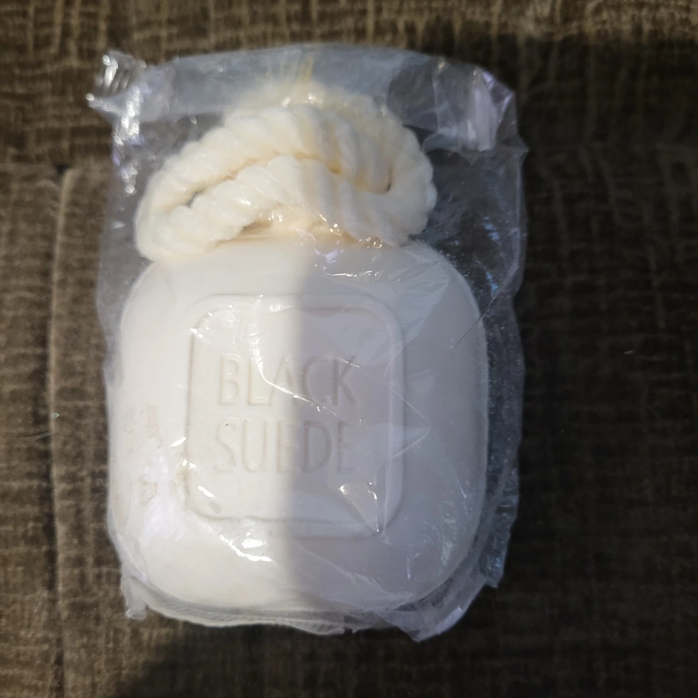 New Avon Black Suede Soap On A Rope