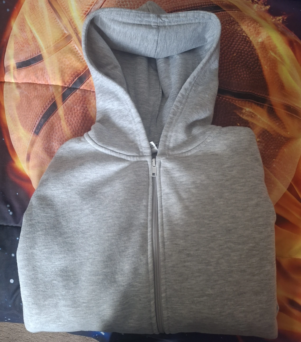 Light Grey Oversized Zip UP Hoodie