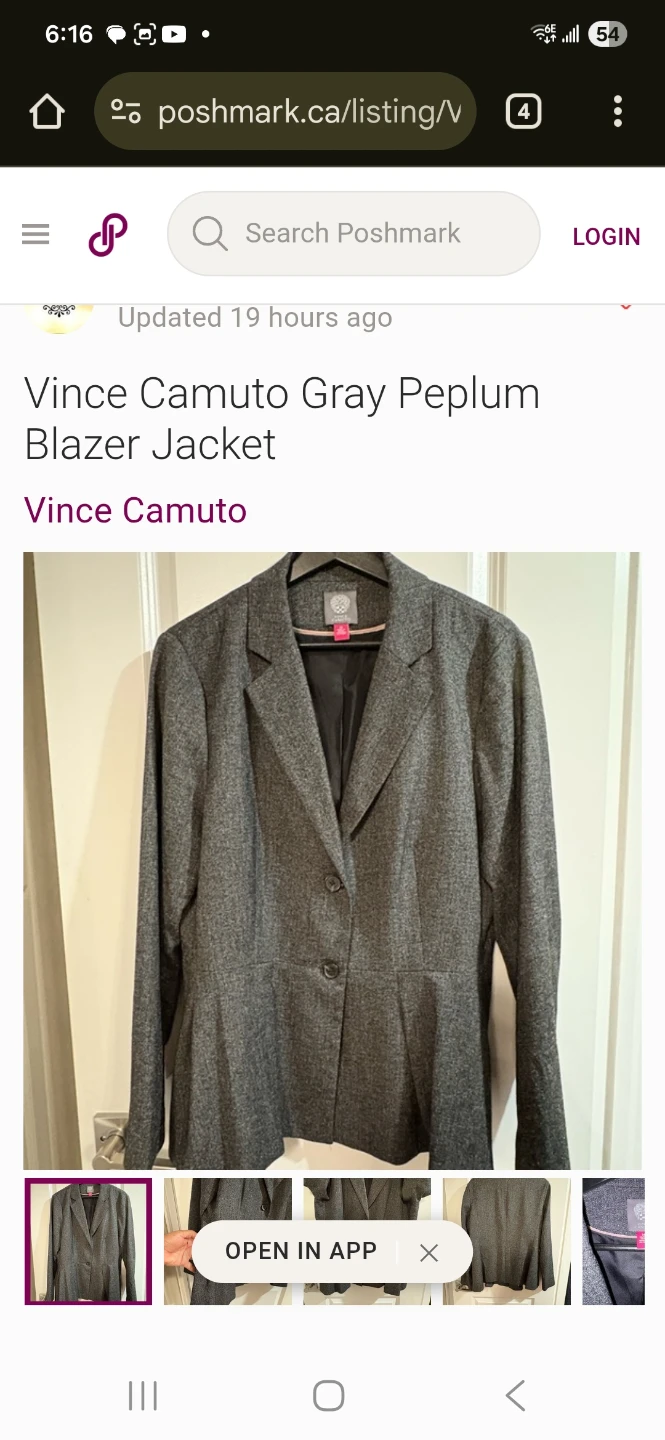 Vince Camuto Gray Peplum Blazer Jacket - Size 8 - photo 3