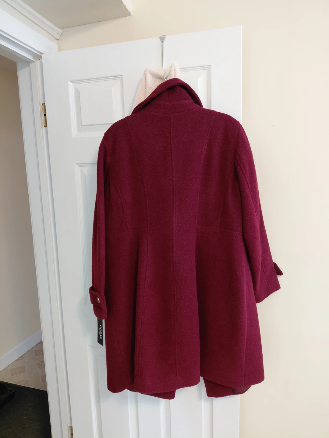 GUESS Burgundy Wool Blend Coat - Size 2X - photo 2