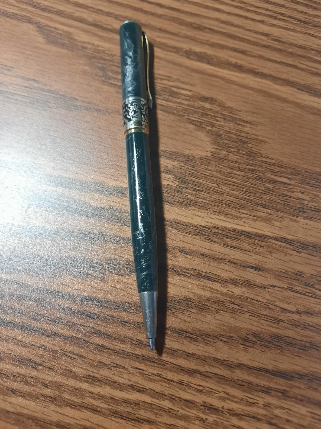 Green Marble Effect Pen